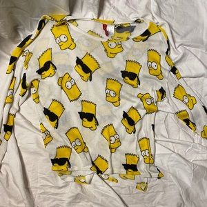Bart Simpson Loose Knit Long Sleeve Size S